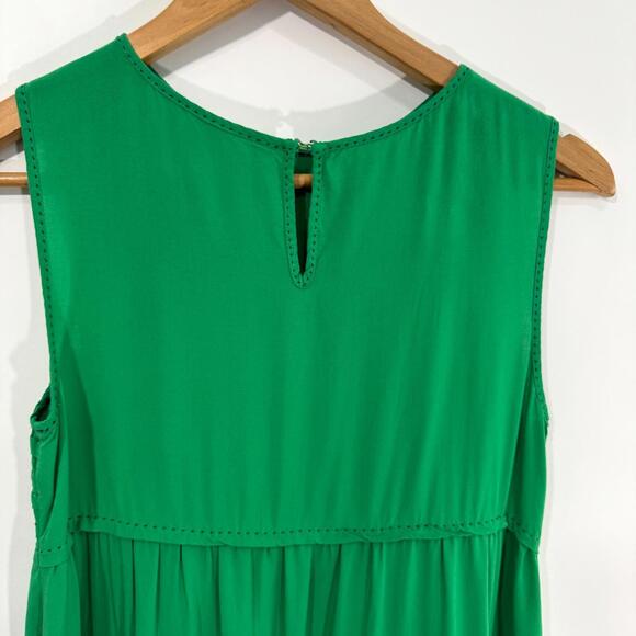 Max Studio Women’s Size XS Green Lightweight Pleated Crochet Detail Mini Dress - Picture 9 of 12